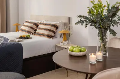 Cama o camas de una habitación en Waou Gran Via Studio II - Corta Duración