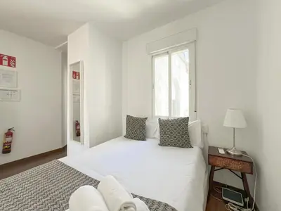 Cama o camas de una habitación en Ático con Terraza en Madrid