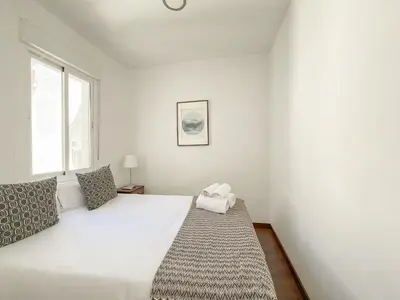 Cama o camas de una habitación en Ático con Terraza en Madrid