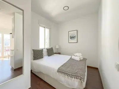 Cama o camas de una habitación en Ático con Terraza en Madrid