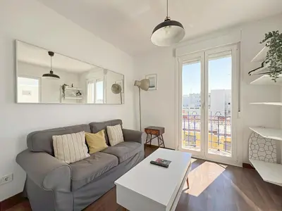 Zona de estar de Ático con Terraza en Madrid
