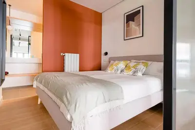 Cama o camas de una habitación en Hermoso estudio en Legazpi °1