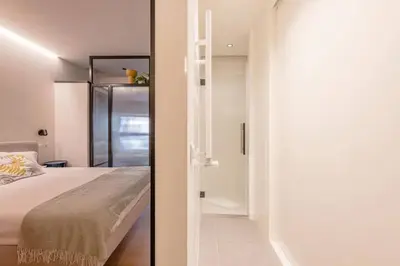 Cama o camas de una habitación en Hermoso estudio en Legazpi °1