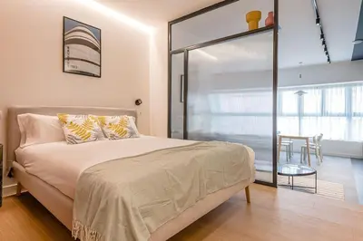 Cama o camas de una habitación en Hermoso estudio en Legazpi °2