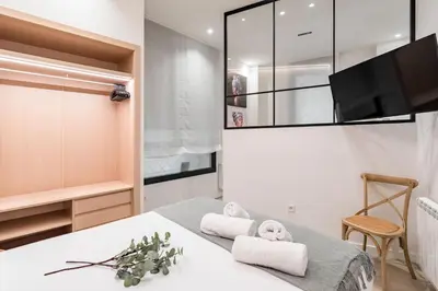 Cama o camas de una habitación en Charming La Almudena