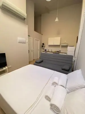 Cama o camas de una habitación en Studio in Barrio Salamanca (D)