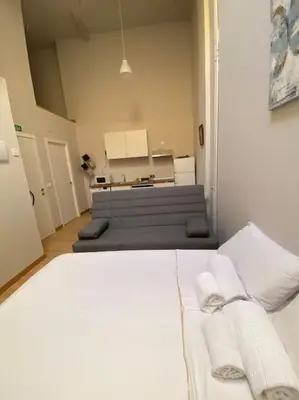 Cama o camas de una habitación en Studio in Barrio Salamanca (D)