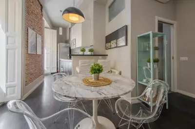 Zona de estar de Great Apt para 6pax in the heart of Madrid Center
