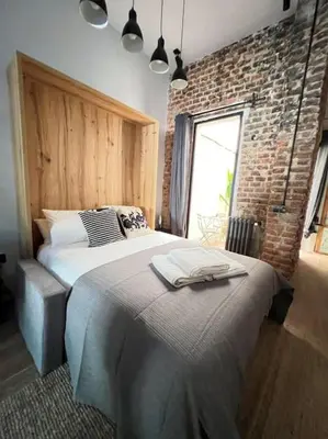 Cama o camas de una habitación en Studio next to Parque del Oeste