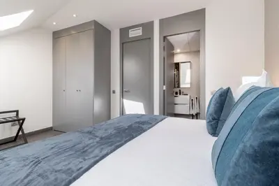 Cama o camas de una habitación en Amazing private terrace 2 BR