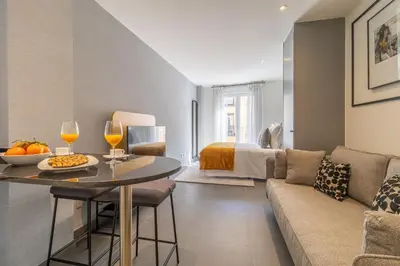 Zona de estar de Cozy Studio for 2 in Central Madrid