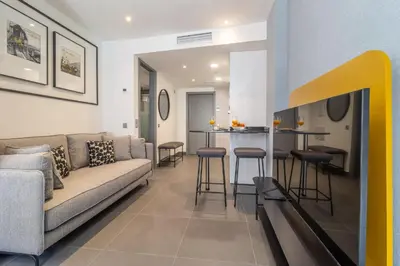 Zona de estar de Cozy Studio for 2 in Central Madrid