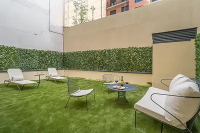 Zona de estar de Modern 1-Bed Apartment with Private Terrace