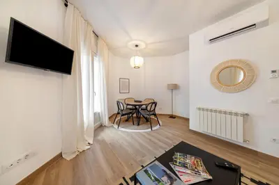 Una televisión o centro de entretenimiento en Bright stylish 1BD apt with 3 balconies-Chamberí