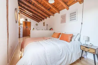 Cama o camas de una habitación en Maravilloso estudio en Chamberi. Metro Quevedo