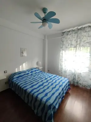 Cama o camas de una habitación en Piso luminoso en Madrid Rio