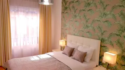 Cama o camas de una habitación en Plaza Madrid Central