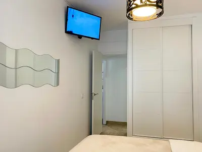 Cama o camas de una habitación en Plaza Madrid Central