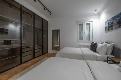 Cama o camas de una habitación en Espectacular piso en Madrid en la Milla de ORO