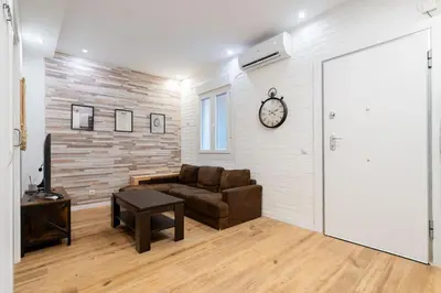 Zona de estar de Stylish 1 bedroom apartment in Barrio Salamanca (Pardinas)