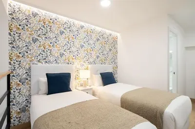 Cama o camas de una habitación en Urban Loft near Atocha (Ercilla N)