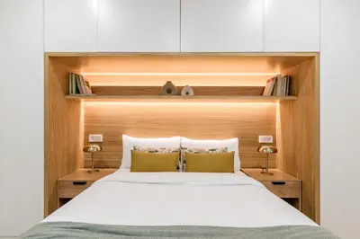 Cama o camas de una habitación en Chueca Center - Estudios en el Centro de Madrid