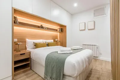 Cama o camas de una habitación en Chueca Center - Estudios en el Centro de Madrid