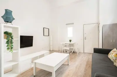 Una televisión o centro de entretenimiento en Charming flat in Madrid-Rio