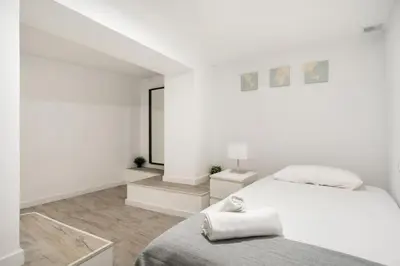 Cama o camas de una habitación en Charming flat in Madrid-Rio
