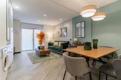 Zona de estar de Modern apartment-2Bedrooms 2Baths-Malasaña