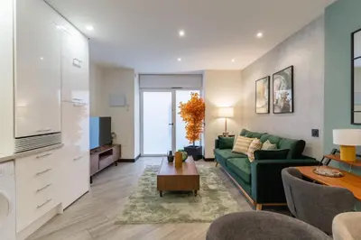 Zona de estar de Modern apartment-2Bedrooms 2Baths-Malasaña