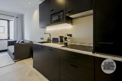 Una cocina o zona de cocina en Un Madrid histórico para 4, en Plaza del Carmen E2