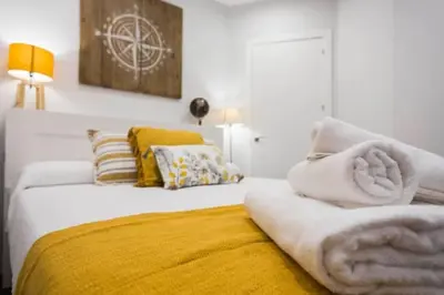 Cama o camas de una habitación en Modern flat in the city center - Madrid SEG