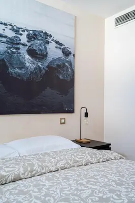 Cama o camas de una habitación en Luz natural