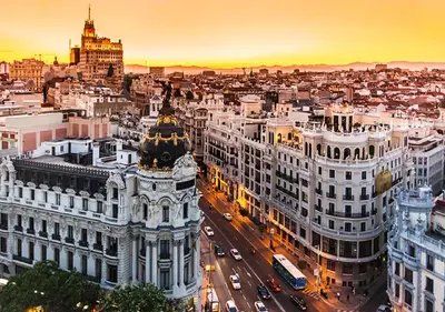 Vista general de Madrid o vista desde el apartamento