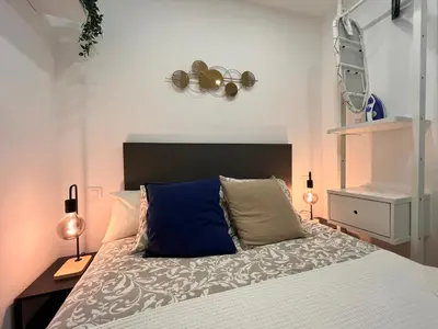 Cama o camas de una habitación en Acogedor Ile madrid Baba olivar Temporal