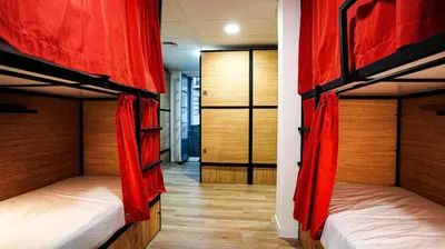 Cama o camas de una habitación en Fit Hostel Madrid