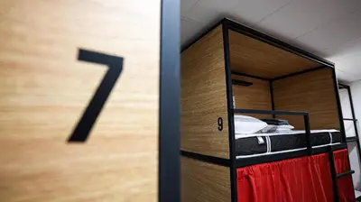 Cama o camas de una habitación en Fit Hostel Madrid