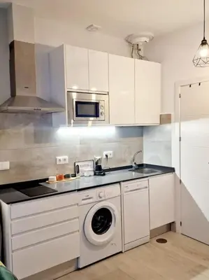 Una cocina o zona de cocina en Comfortable studio in Barrio Salamanca - Bejar
