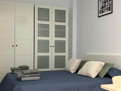 Cama o camas de una habitación en AZCA-Bernabéu Apartments