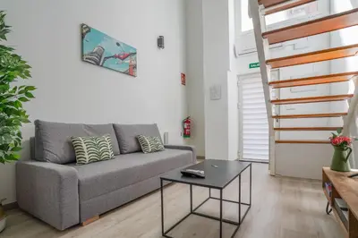 Zona de estar de Modern Duplex-2Bedrooms 1.5Baths-Delicias