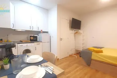 Una cocina o zona de cocina en Coqueto y económico para parejas