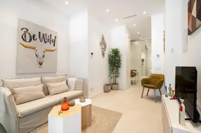 Una televisión o centro de entretenimiento en Flat in Chamberí with direct entrance BG