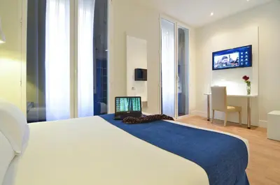 Una televisión o centro de entretenimiento en Hotel Miau