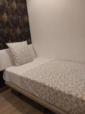 Cama o camas de una habitación en Hostal Flat55Madrid