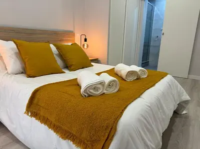 Cama o camas de una habitación en Encanto Madrileño en el Centro