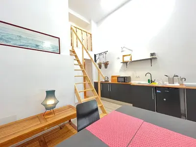 Una cocina o zona de cocina en Temporal Amarillo Duplex M Iz