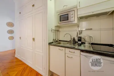 Una cocina o zona de cocina en Estudio Literario para 2 en Las Letras, Ventura de la Vega