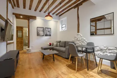Una televisión o centro de entretenimiento en Espectaculares apartamentos centro Madrid