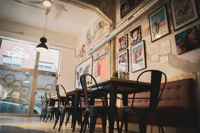 Zona de estar de Gallery Hostel Madrid residencia